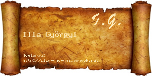 Ilia Györgyi névjegykártya